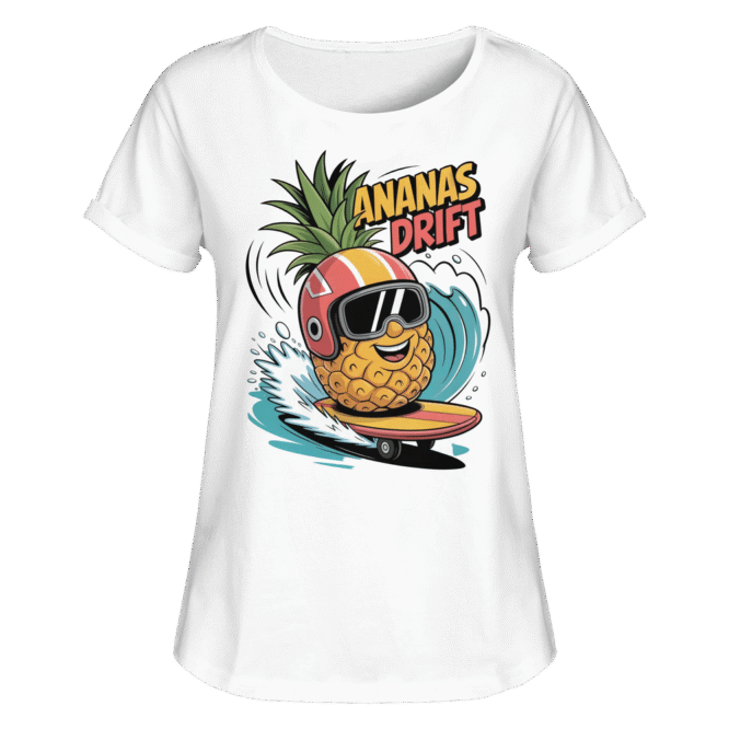 Banana Surf – Süßer Wellenritt - Womens Roll-Up T-Shirt
